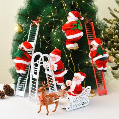 Décoration de Noël échelle électrique Père Noël perles d'escalade Père Noël cadeau pour enfants décoration de centre commercial.