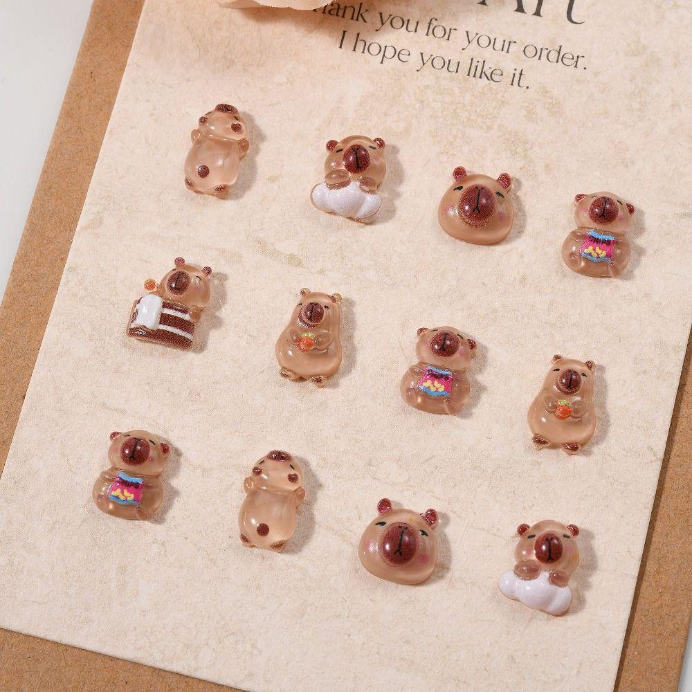 20pcs Capibala Nails Accessories Cute Cartoon Manicure Resin Charms Nail Art Decoration  Girls