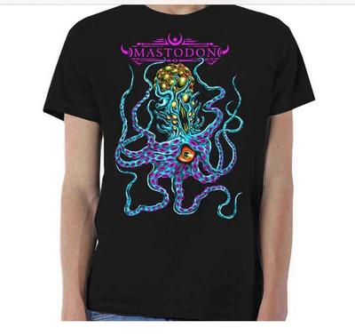 T-shirt Unisexe Noir Mastodon Octo Freak Ex Tour Nouveau & Produit Officiel