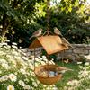 Wrought Iron Bird Feeder Rust Colored Hanging Feeder 1pc Wildlife Water and Food Supply Courtyard Home Ornament Outdoor Garden Decoration Excellent