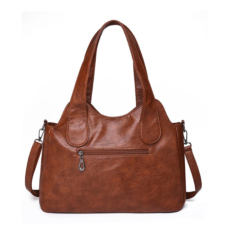 Frauen PU Leder Große Kapazität Schulter Tasche Damen Vintage Schulranzen Taschen 2025 Sommer Designer Handtasche Tote Umhängetasche