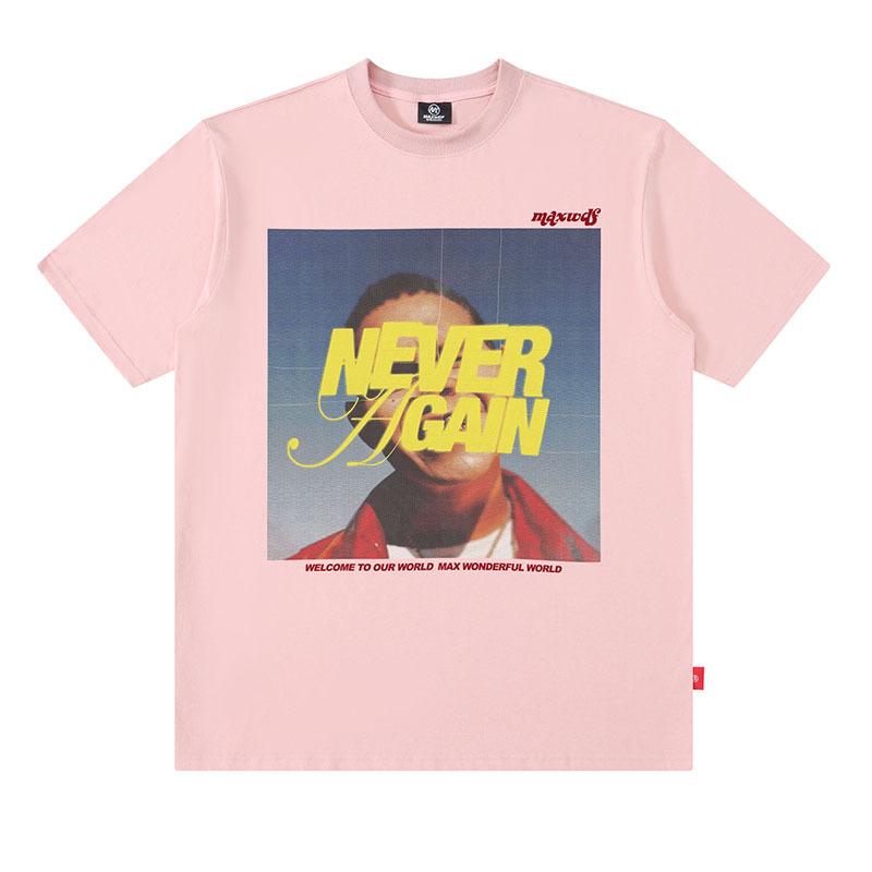 American Retro Trendy T-Shirt Men'S Oversize Hip-Hop Portrait Printing Casual Cotton Short-Sleeved T-Shirt Men'S
