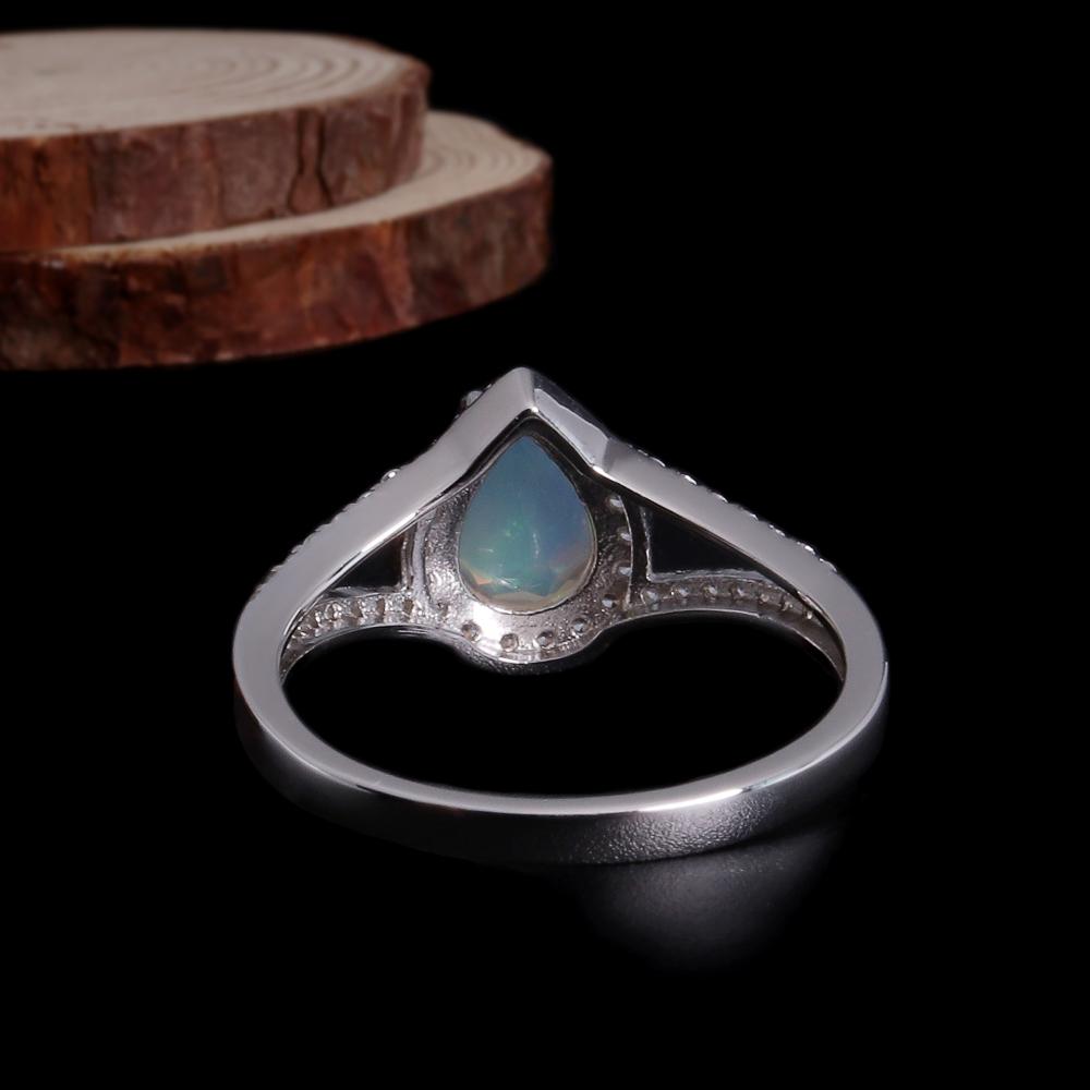 925 Sterling Silver Jewelry Set with  Ethiopia Opal Gemstones Fine Jewelry Earrings Pendant Ring for Women Daily Wear Nice Gift