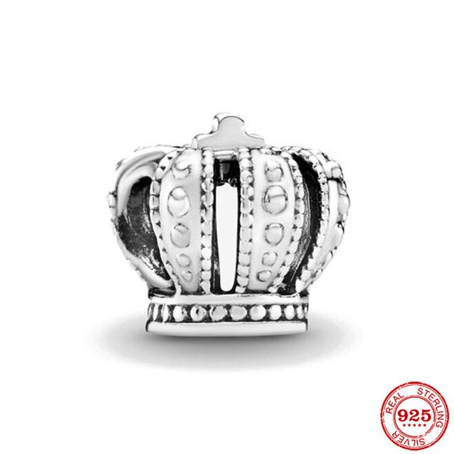 

Новый оригинальный 925 серебряный цветок розы подвеска в виде зуба Корона бусины подходят для дам браслет пара DIY ювелирные изделия подарок