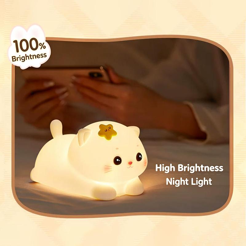 Cute Panda Sheep Rabbit Silicone Night Light USB Rechargeable Touch Dimmable Lamp for Kids Children Holiday Birthday Gift