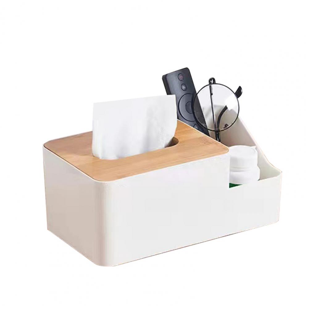 Household Tissue Storage Holder Rectangle/Round/Square Moisture-proof White Desktop Tissue Box for Bathroom Paper Dispenser Case