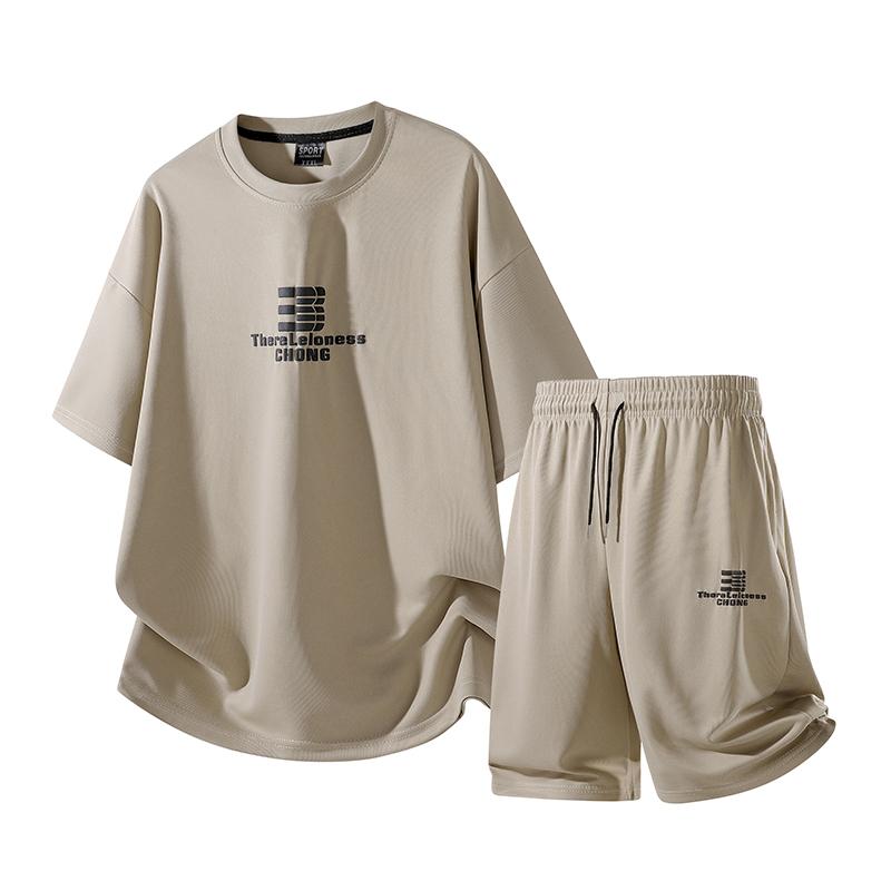Men's Short Sleeved Set Versatile Casual Sports Two-piece Set