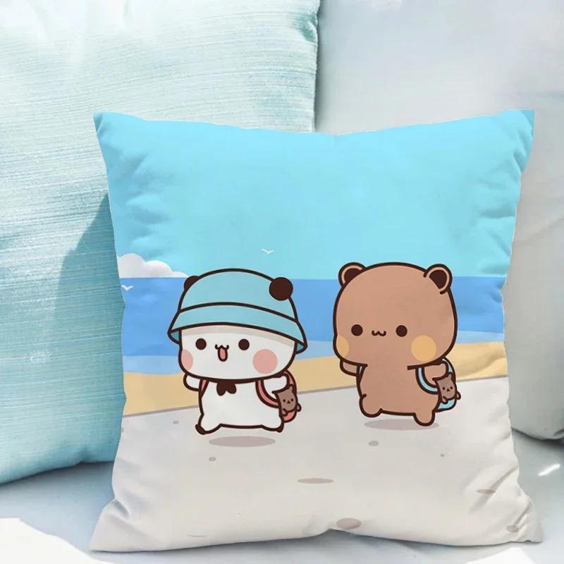 Povlak na polštář Bubu Dudu 45x45cm roztomilý kreslený medvěd povlak na polštář obývací pokoj pohovka potah na polštář ložnice domácí dekorace dětský dárek