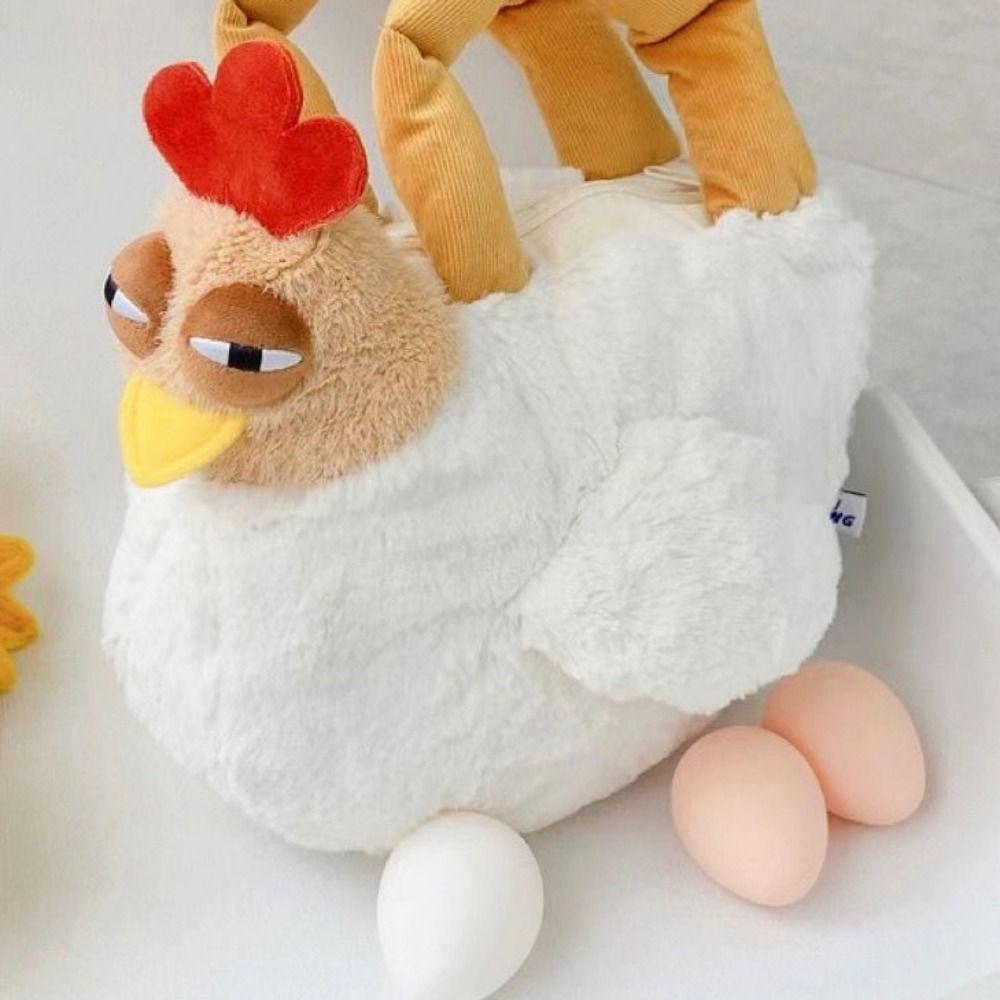

Funny Hen Shape Plush Bag Large-Capacity Cute Chicken Handbags Bags Plush Chicken Bag Kids