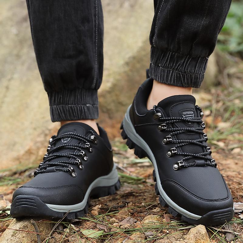 Scarpe da Trekking da Uomo Traspiranti Scarpe da Ginnastica da Arrampicata e Trekking da Uomo Scarpe da Allenamento Comode da Passeggio Casual Scarpe da Campeggio in Pelle PU da Uomo