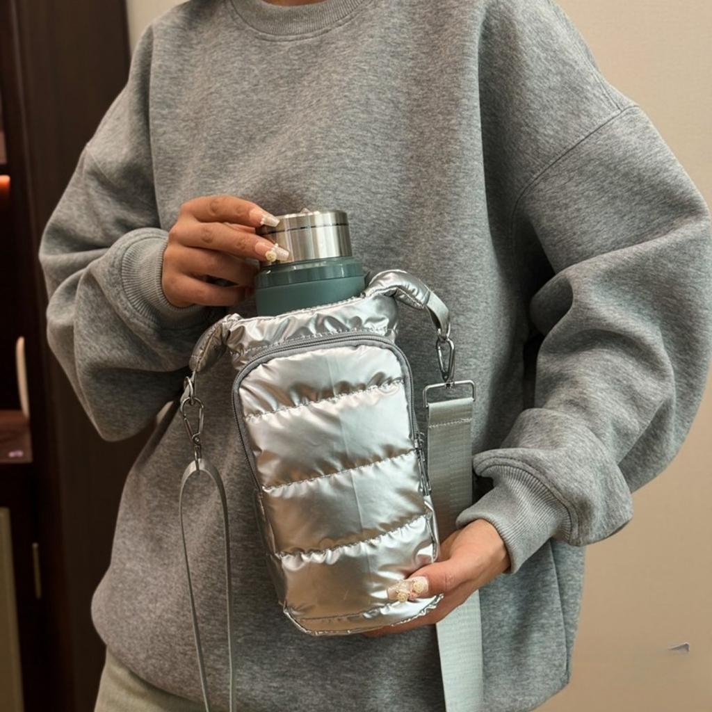 Portable Down Bottle Cover, Fashionable Insulation Foam Cup Cover, Multifunctional Kettle Protection Bag, Outdoor Waterproof Crossbody Bag