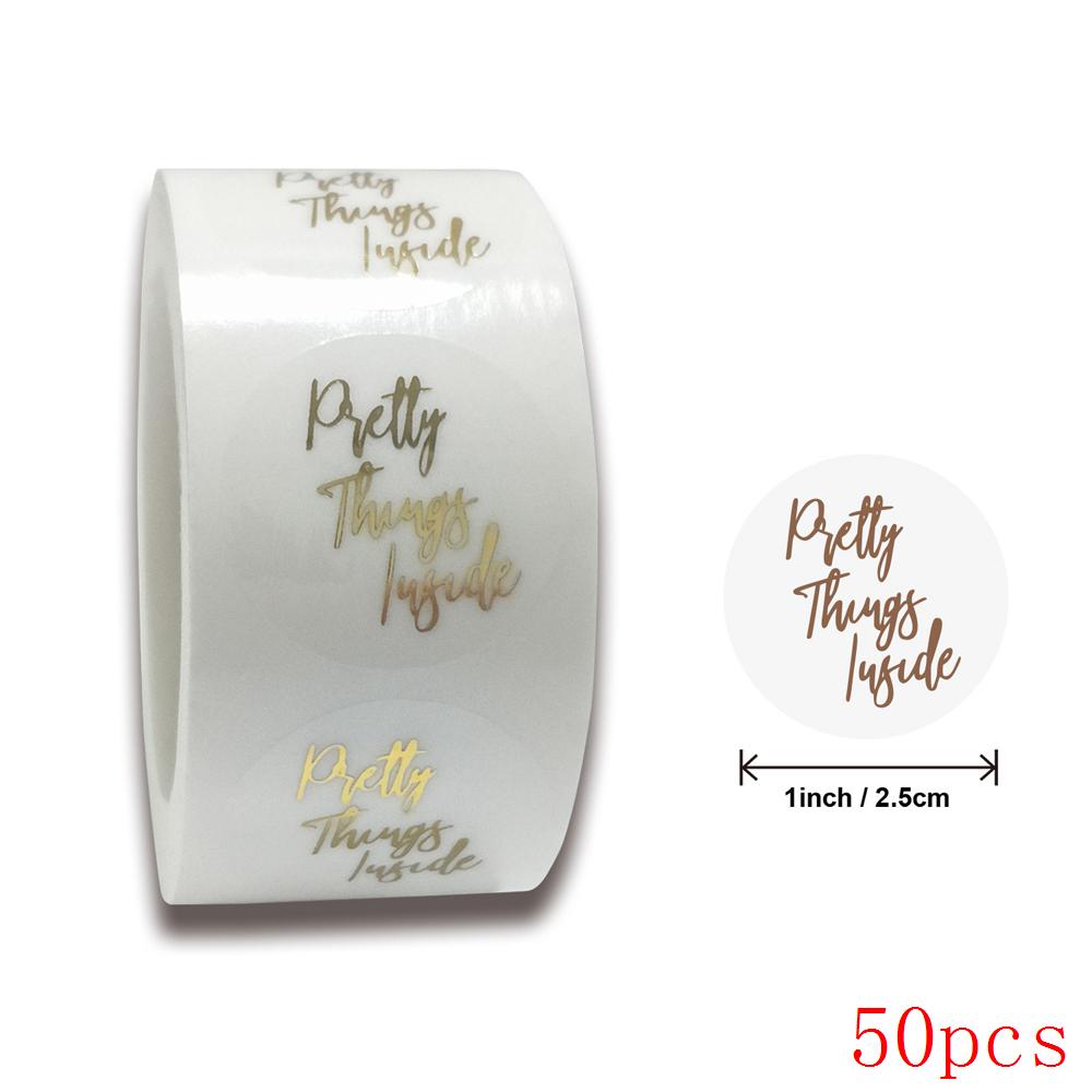 50-500Pcs Labels 1Inch Clear Gold Foil Thank You Stickers For Wedding Pretty Gift Cards Envelope Sealing Label Stickers