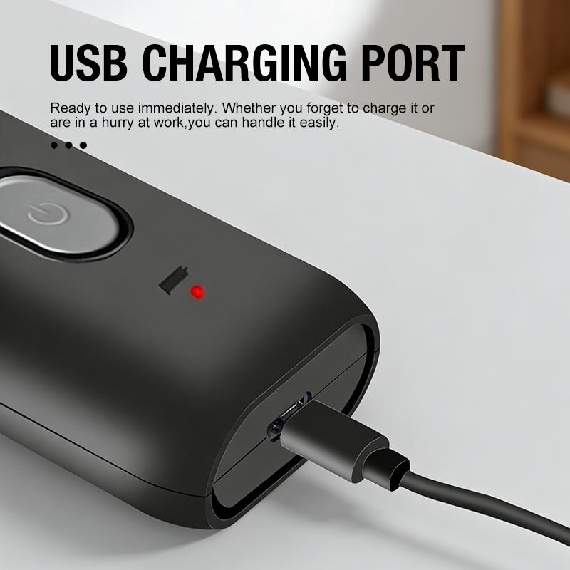 Elektrischer tragbarer Rasierer für Herren, Rasierer mit zwei Köpfen, Multifunktionaler Rasierer mit USB-Ladung
