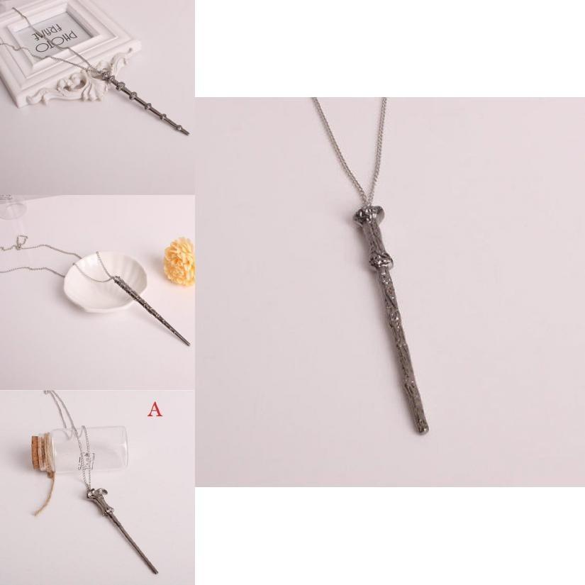 Exquisite Magic Wand Pendant Necklace For Men And Women Stylish Alloy Jewelry