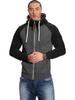 Men's European Size Color Block Raglan Sleeve Hooded Cardigan Sweatshirt