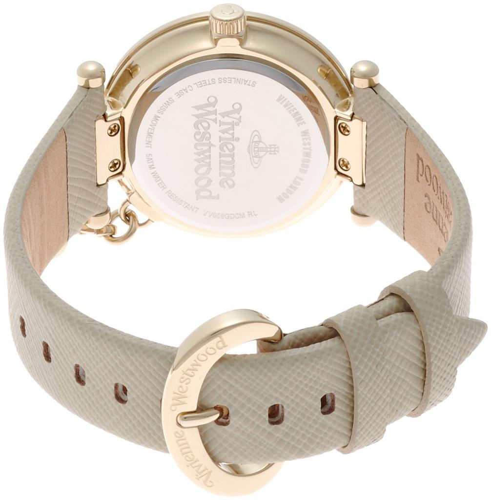 Vivienne Westwood ORB POP Women's Watch, Gold Dial, Ivory Leather, Quartz Movement, VV006GDCM (Parallel Import)