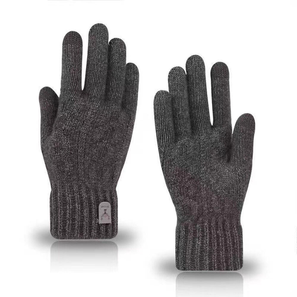 1Pair Winter Warm Gloves for Men and Women Touchscreen Thickened Knitted Gloves Outdoor Cycling Sports Cold Resistant Gloves