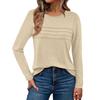 Long Sleeve Shirts For Women Pleated Solid Color Casual Blouses Fashion Basic Round Tops