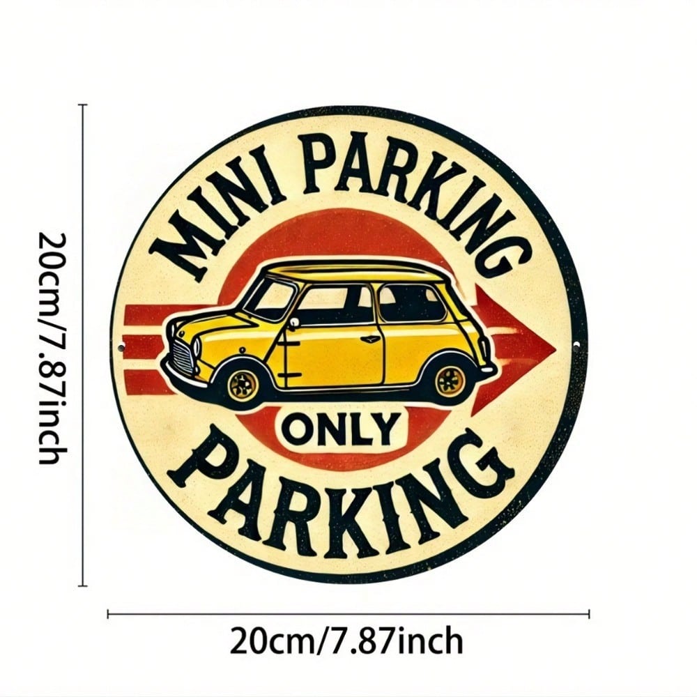 Metal Parking Sign Wall Art Vintage Retro Plaque Customized Decor