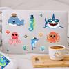 Non-Toxic 8Sheets Diy Ocean Animal Puzzle Stickers Set For Kids Creative Jigsaw Stickers Octopus Shark Crab Designs Children'S Toy Gift