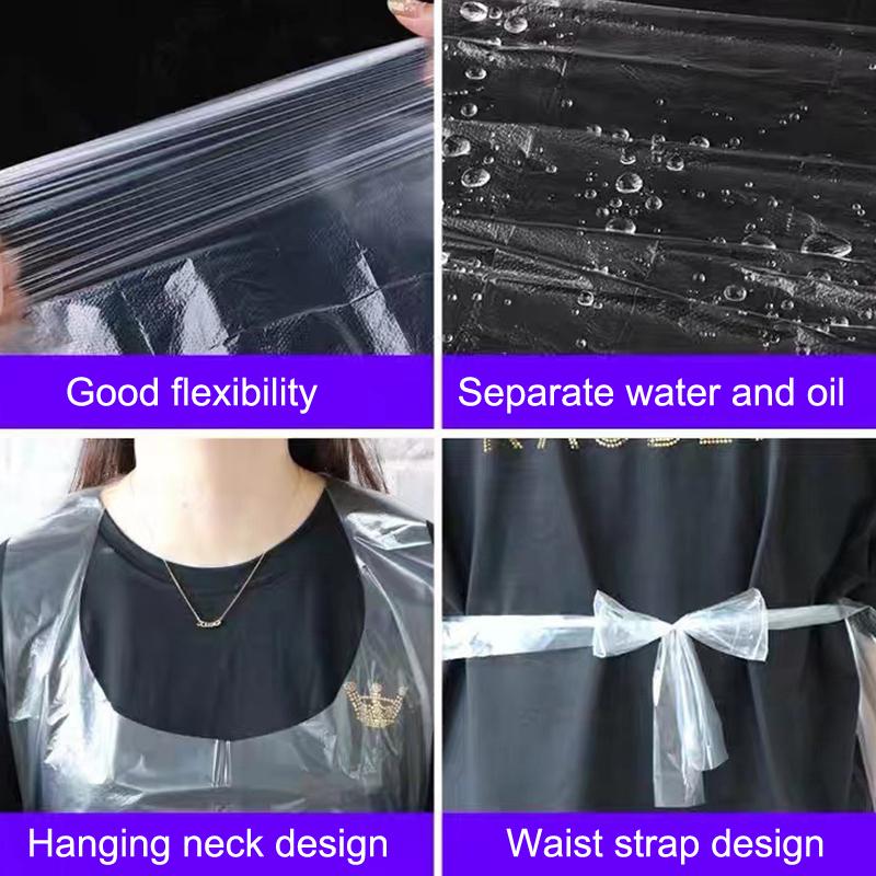 25Pcs Disposable Aprons Clear Plastic Art Apron Waterproof For Adults Kids Painting Party Cooking Housework Picnic Diy Craft