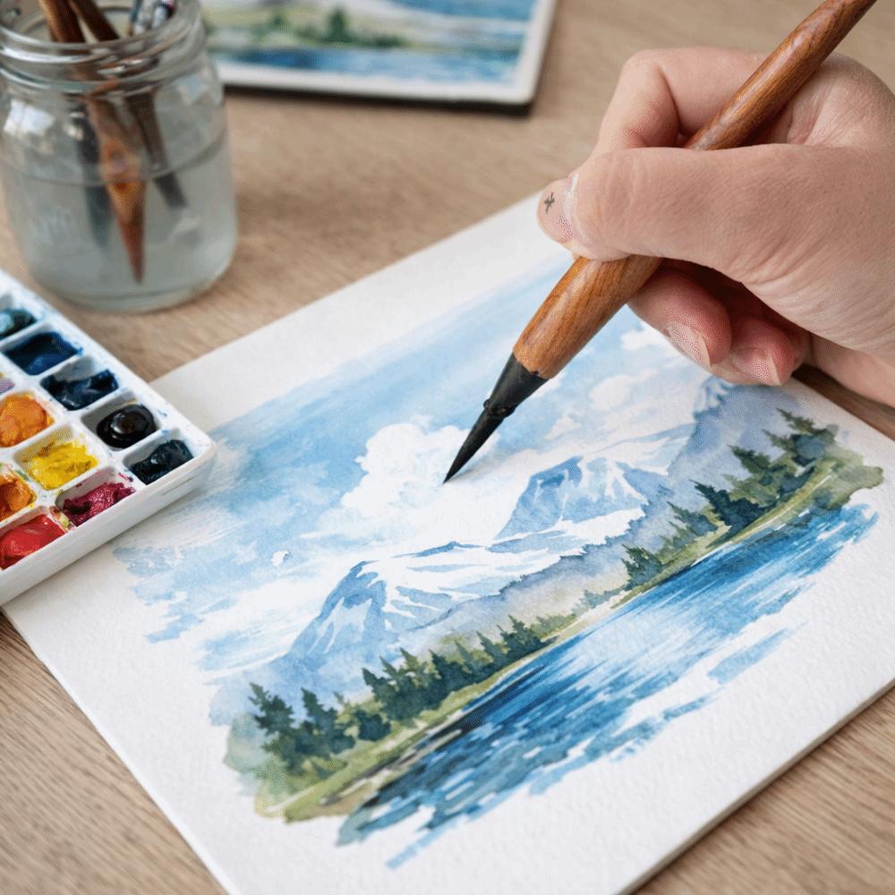 Soft Round Tip Art Brush Nylon Fiber Oil Painting Brush Pen Head Printmaking Brush  Student Art