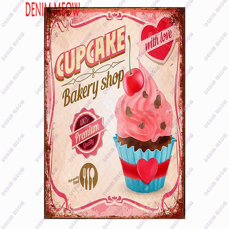 Pizza Metal Sign Plaque, Vintage Fast Food Tin Sign, Ice Cream Wall Decor, Hot Dog for Kitchen, Diner Bar, Bread Room Decor, WY4