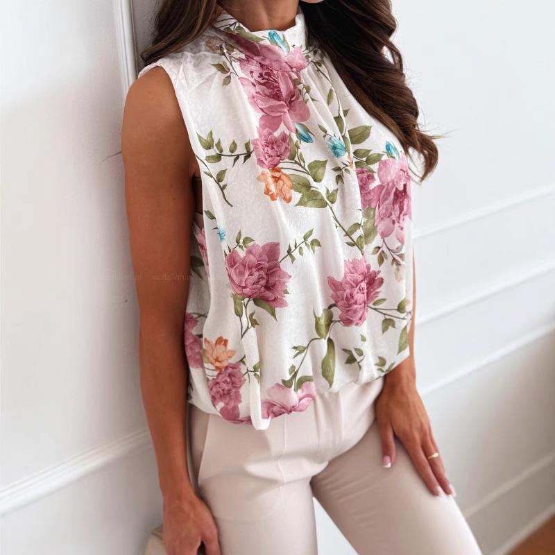 

Ladies s Printed Sleeveless Strapless Vest Top Summer Ladies Casual Vacation Shirt T-shirt XXL красный