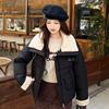 Velvet autumn and winter new personalized fashion down cotton cotton jacket sleeveless lapel collar horse jacket