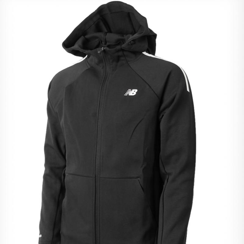 New Balance Uni Cushion Paper Hooded Zip Up Jacket Nbmda16003 19 Black Unisex Hooded Zip Up