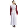 Womens Greek Costume Roman Queen Princess Ancient Toga Gown V Neck Long Sleeve Contrast Fancy Dress