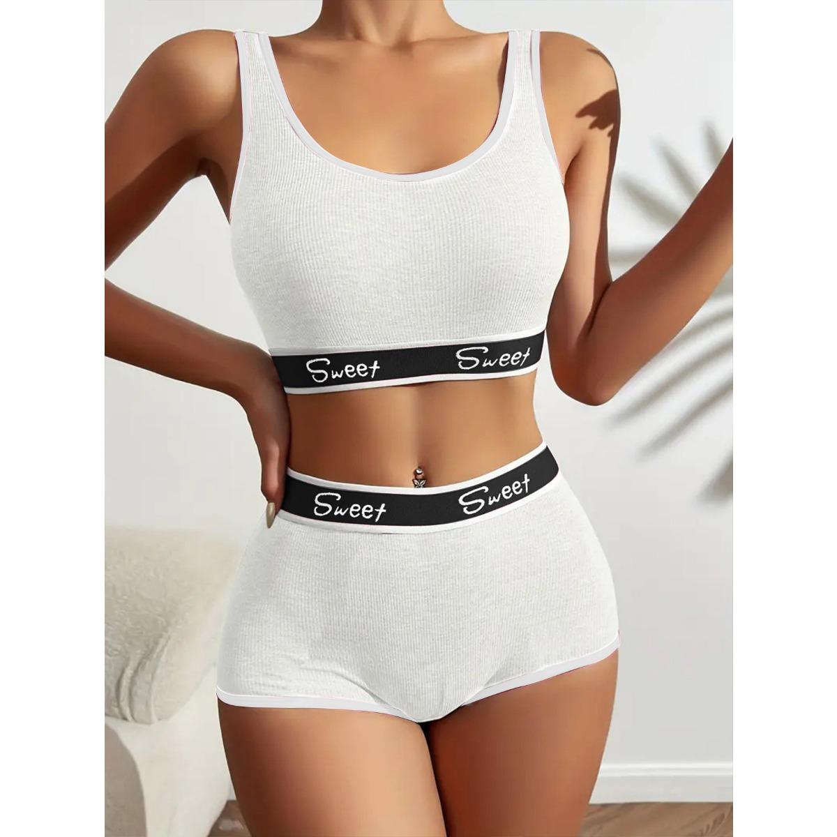 

Удобный, Облегающий, Дышащий, Мягкий, Трикотажный, Лоскутный Комплект Бюстгальтера с Английской Кромкой S белый
