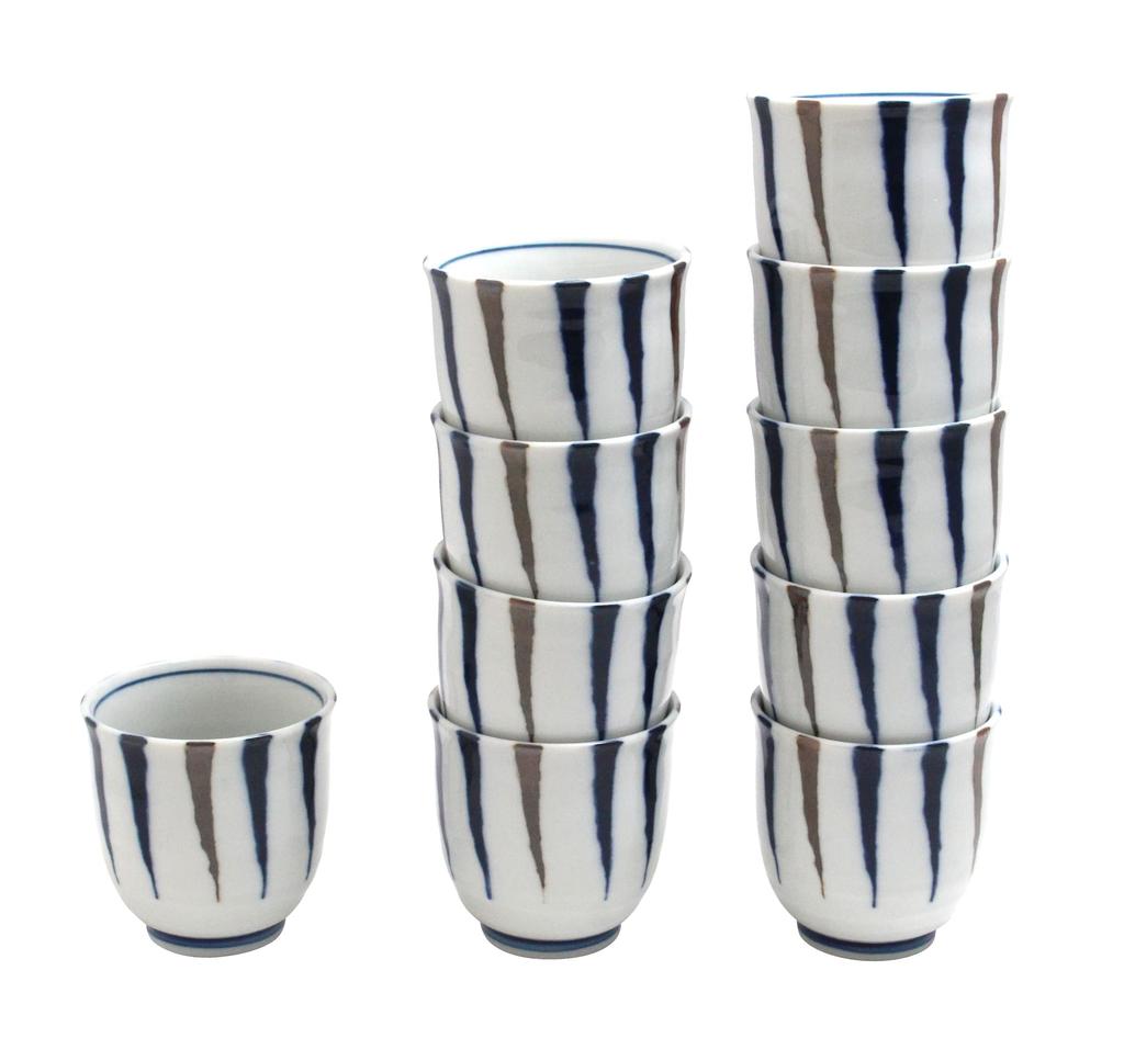 Castle Enterprises Professional Cooking Series Aijukusa Han [Teacups] Set of 10, Size: Diameter 8cm x Thickness 7.9cm