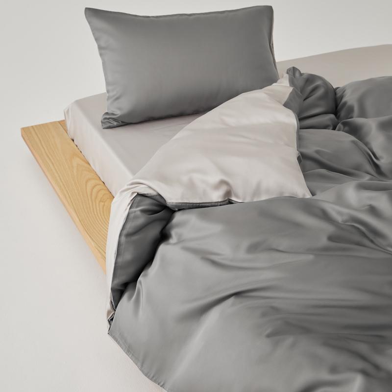 Simple 100% Lyocell Duvet Cover Set with Sheets Solid Soft Skin-friendly Queen Bedding Set King Natural Plant Fibre Quilt Cover