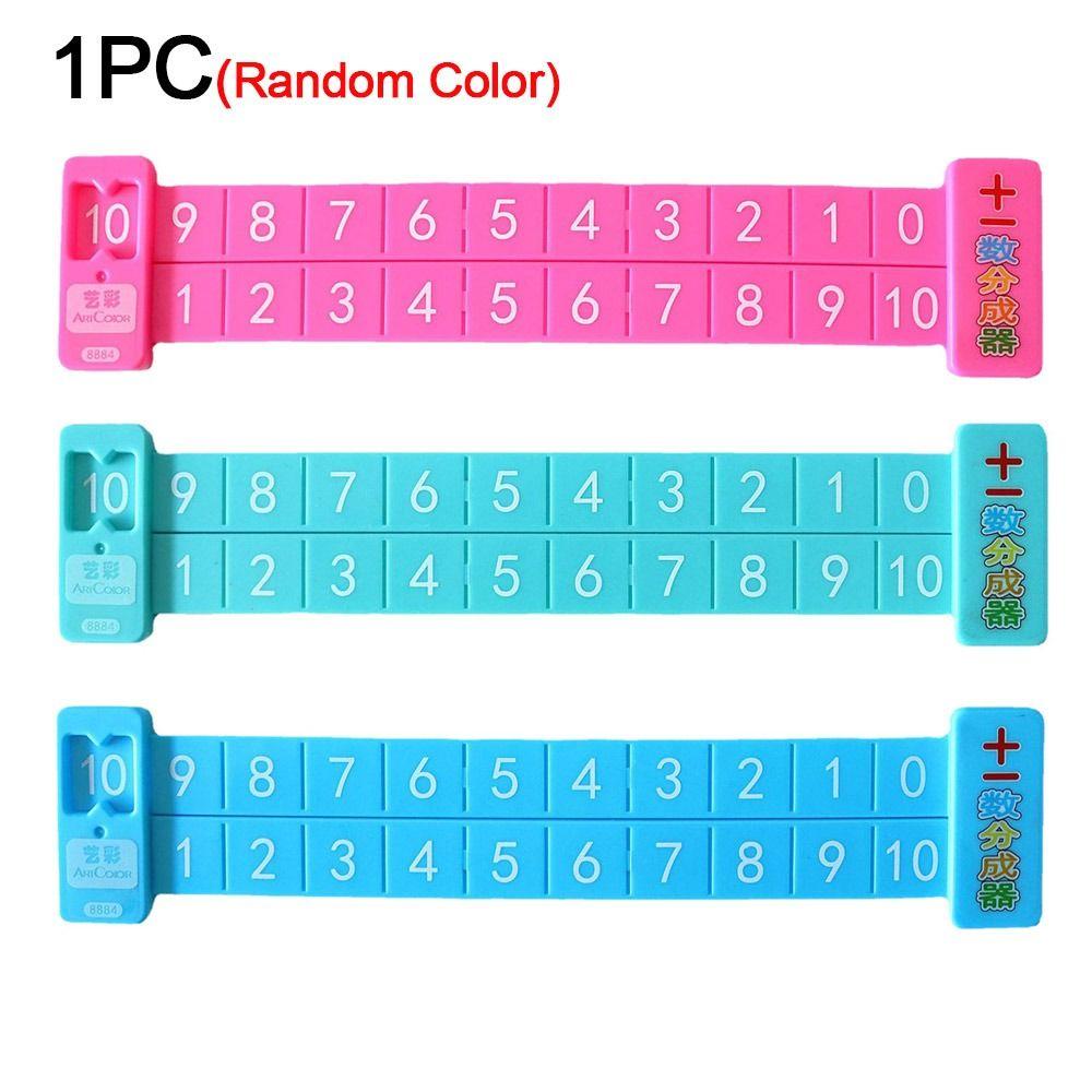 

Пластиковая математическая линейка для разложения в пределах 20 случайных цветов, линейка для вычитания, обучающая демонстрационная портативная линейка для сложения