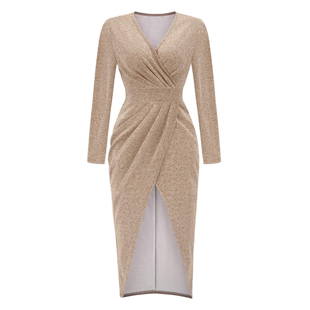 Women's Dress 2025: High-End Pleated Design with New Hot Stamping Feature