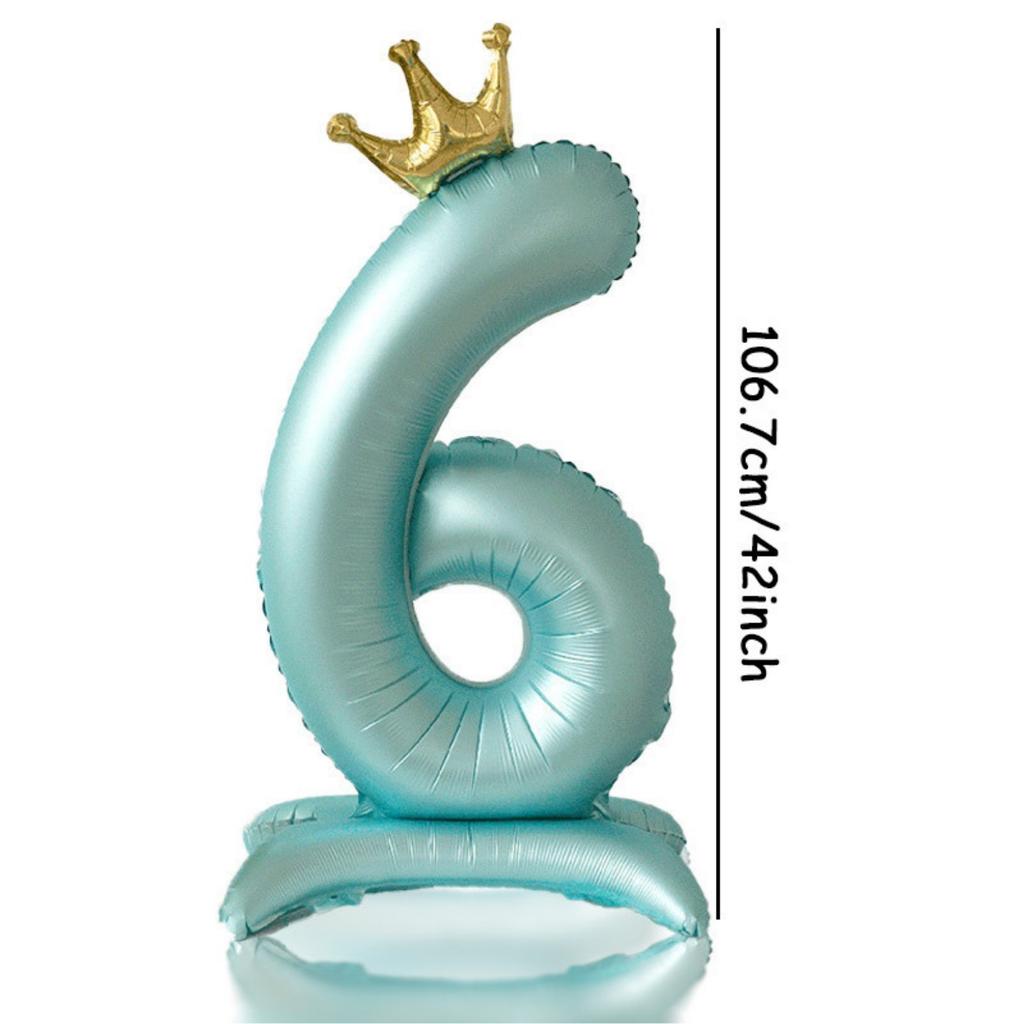 42inch 0-9 Blue Crown Number Balloons Princess Theme Happy Birthday Party Kids Adult Decor Baby Shower Globos Anniversary Decor