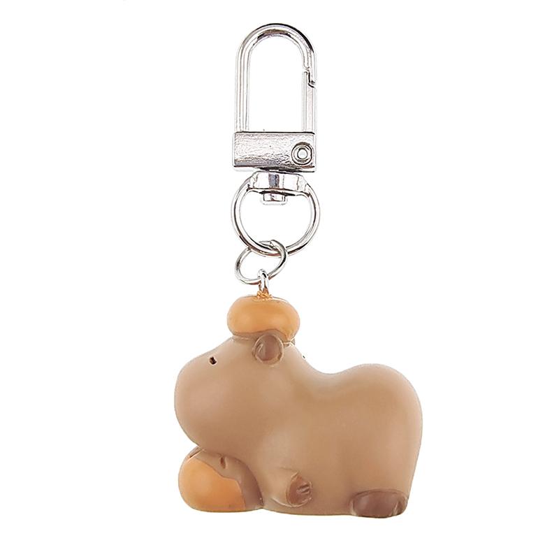 Kawaii 3D Capybara Keychain Cartoon Animal Keyring Bag Pendant Backpack Hanging Decoration Couple Key Holder Lovely Gifts