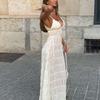 Spring 2026 New Long Dress, Celebrity Temperament Sexy Deep V Texture Fabric Suspender Dress