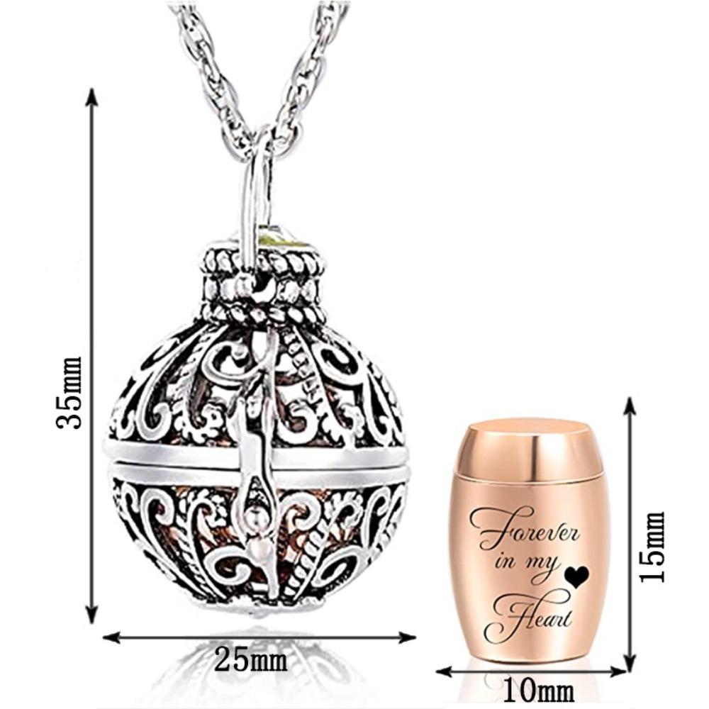 Stainless Steel Bone Ash Pendant Hollow Flower Memorial Locket Pendant  for Human and Pet Ashes