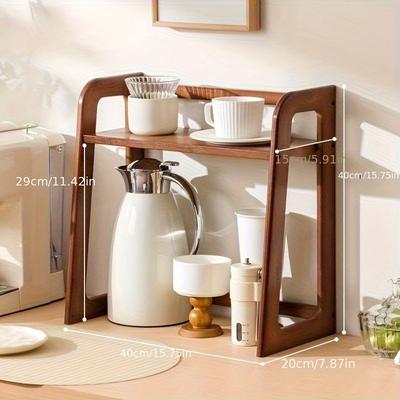 Becherhalter Aufbewahrungsregal Schreibtisch Doppellagig Kaffeetasse Teegeschirr Aufbewahrung Tassenständer Kaffeebesteck Aufbewahrung auf dem Tisch Geschenk