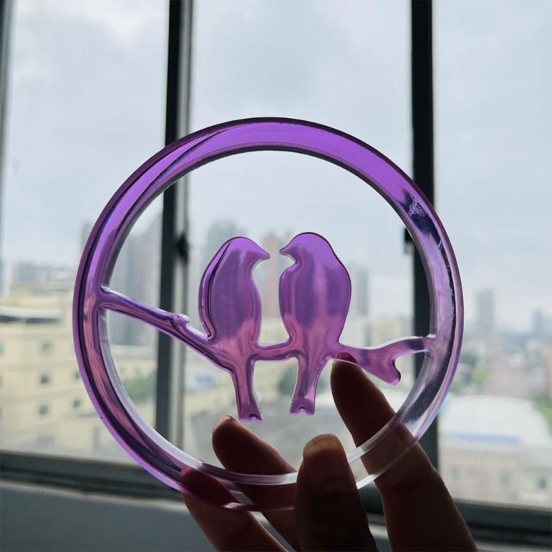 J0MC Couple Bird Wreath Resin Molds, Wreath Silicones Molds for Making Tealight Holder Decorations