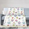 Cartoon Cute Tamagotchis Game Flannel Blanket Creative Throw Blankets for  Sofa Bedding Lounge 150*125cm Rug Piece