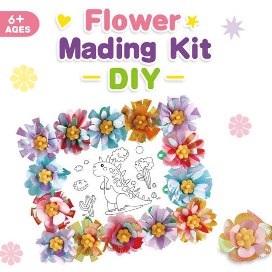 1 Set DIY Fabric Flower Bouquet Kit Kids Handmade Colorful Flower Making Toy Toddlers Girls Educational Floral Bouquet Arts Crafts Activities Toy