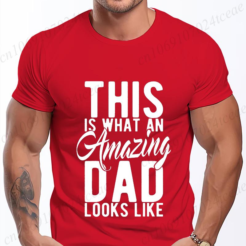 Mens Street T Shirt Best Dad Ever for Amazing Dad Funny Fathers Day Tees Summer Classic Men's T-shirt Street Oversized Clothing