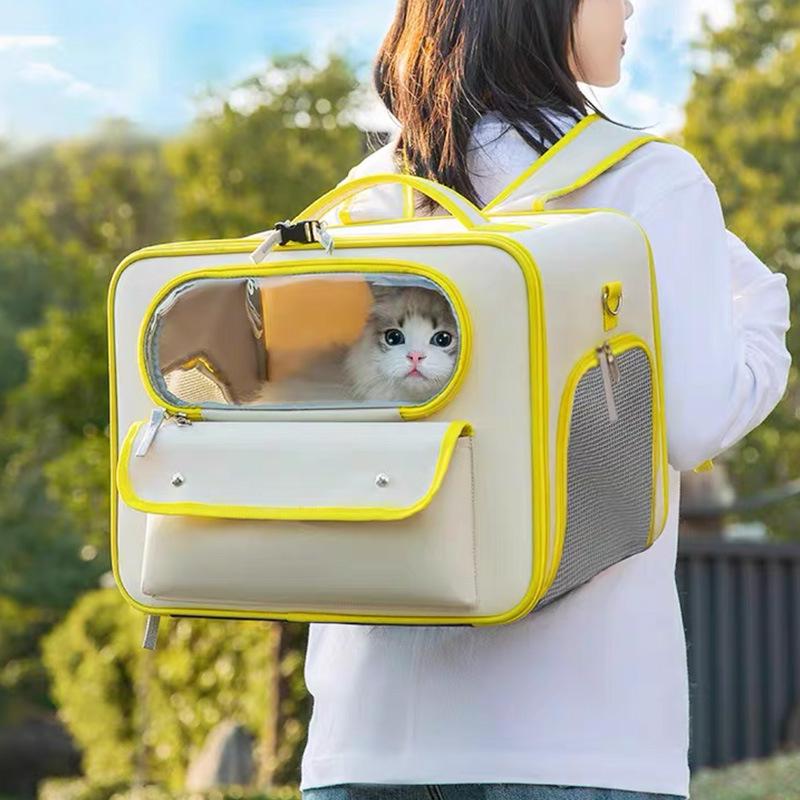

Large Capacity Cat & Dog Light-Blocking Canvas Backpack - Portable & Double-Layer for French Bulldogs, Singles, Crossbody Use