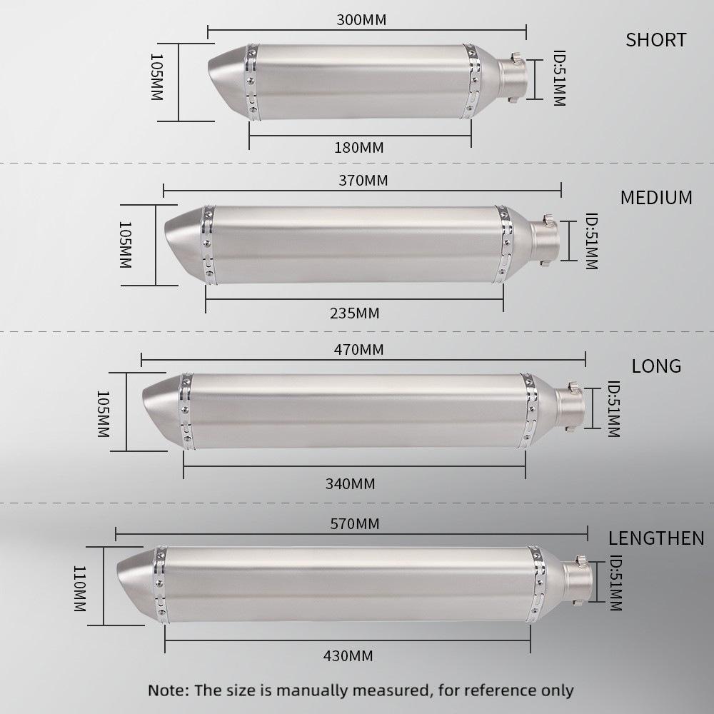 Hexagonal Stainless Steel Motorcycle Muffler for 51mm Exhaust - Easy Non-Destructive Installation