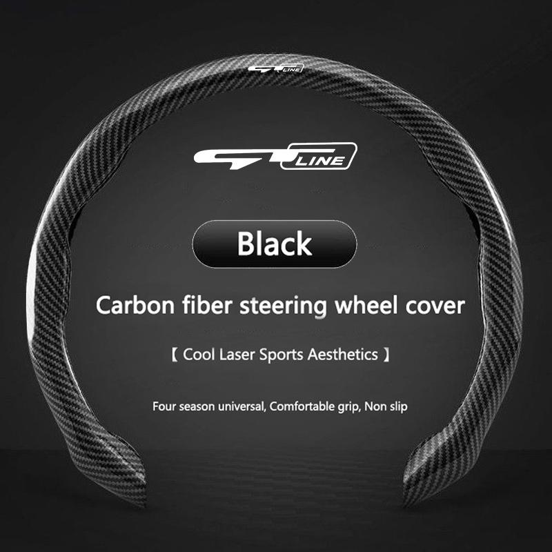 AAOA1 Carbon Fiber Car Texture Steering Wheel Cover with Segmented Quick-Release Design Durable For KIA KN GT LINE Interior Accessory