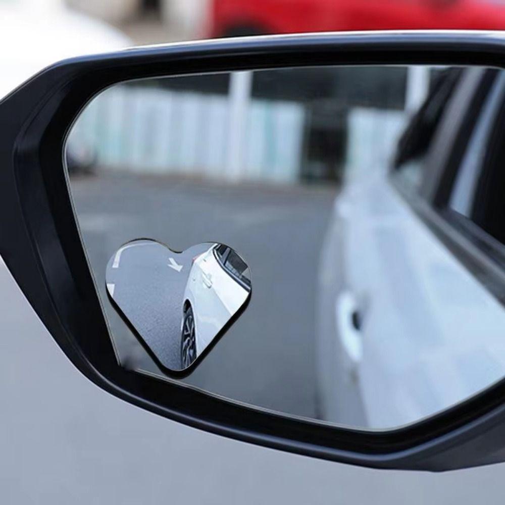 2Pcs Stick-On Blind Spots Mirror Frameless Convex Rearview Side Mirror Rearview Mirror