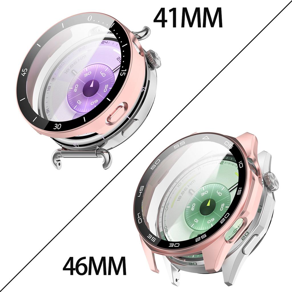 Case+Tempered Glass For Huawei Watch GT 6 41/46mm PC Cover With Scale Hard Bumper Shell For Huawei Band GT6 46/41mm Protector